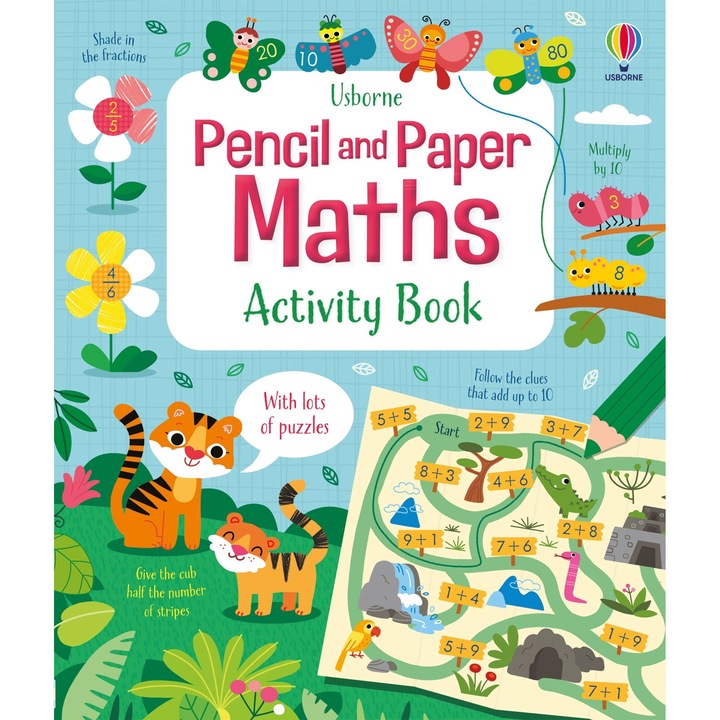 Carte de activitati distractive matematica Pencil and Paper Maths activity books, usborne