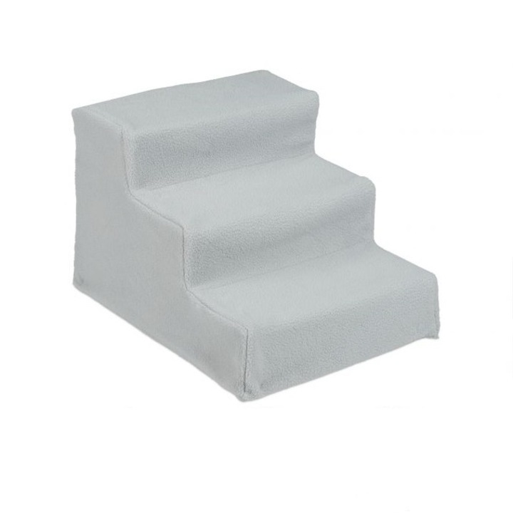 Scara pentru caini 3 trepte, Relaxdays, 30 x 35 x 45 cm, gri