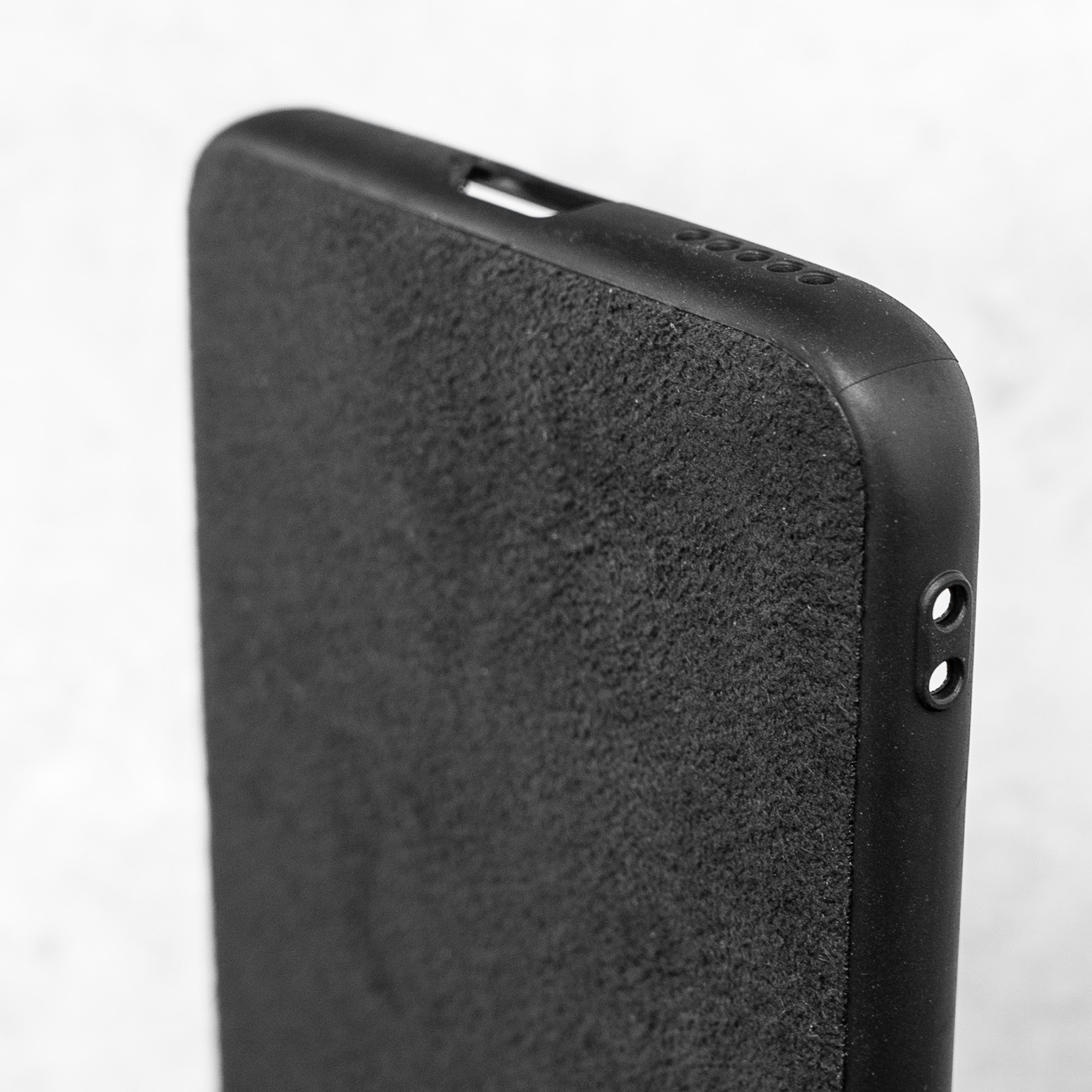 Husa alcantara SILKASE pentru Honor 90, material soft, culoare negru