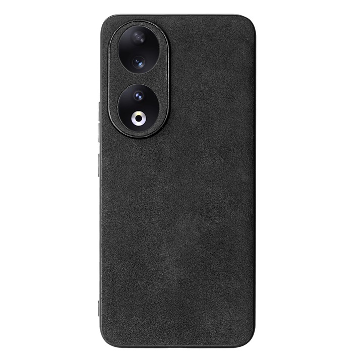 Husa alcantara SILKASE pentru Honor 90, material soft, culoare negru