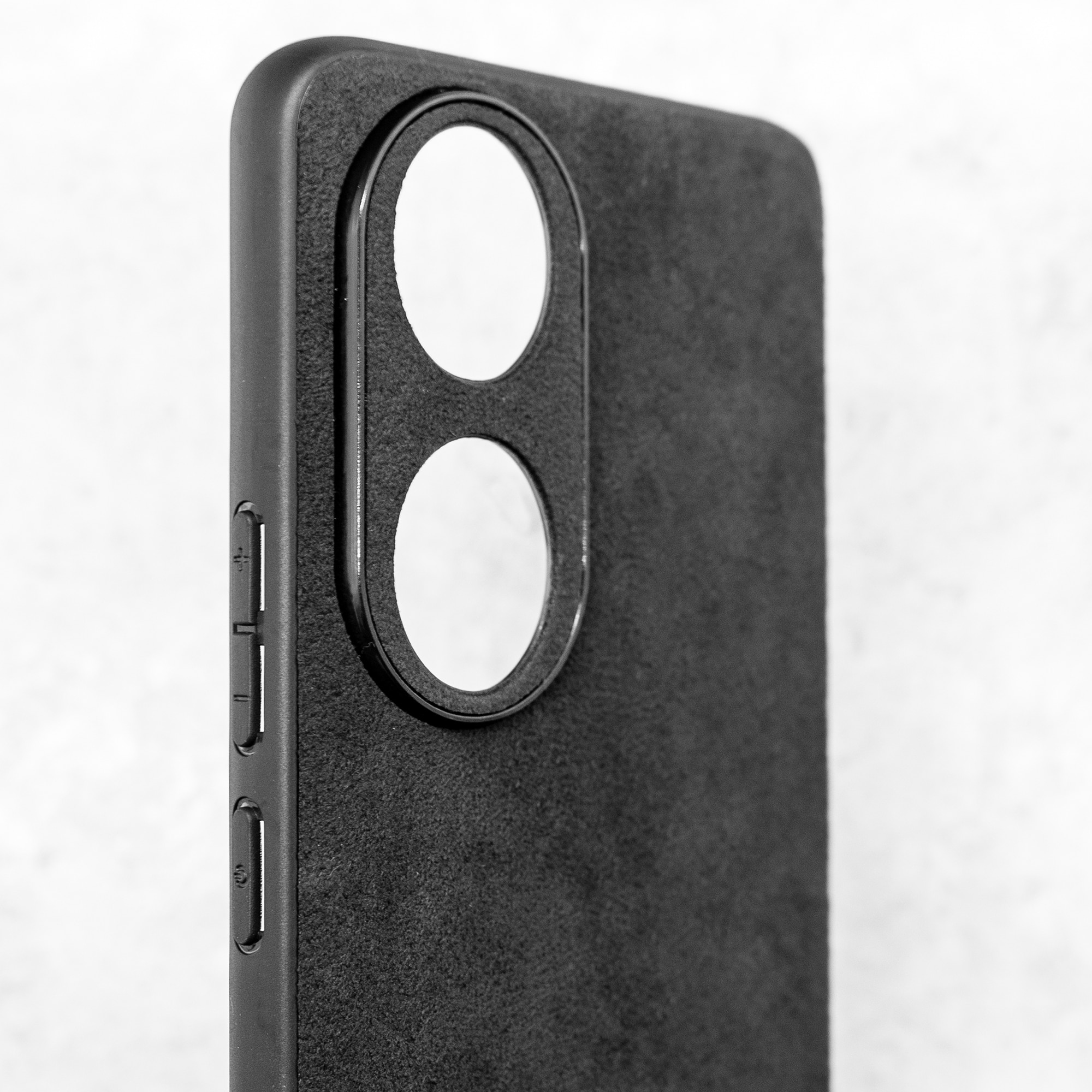 Husa alcantara SILKASE pentru Honor 90, material soft, culoare negru