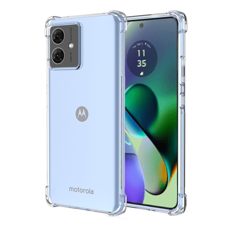 Husa compatibila cu Motorola Moto G84, Protectie antisoc, Silicon Ultra Slim High Tech, Crystal Clear