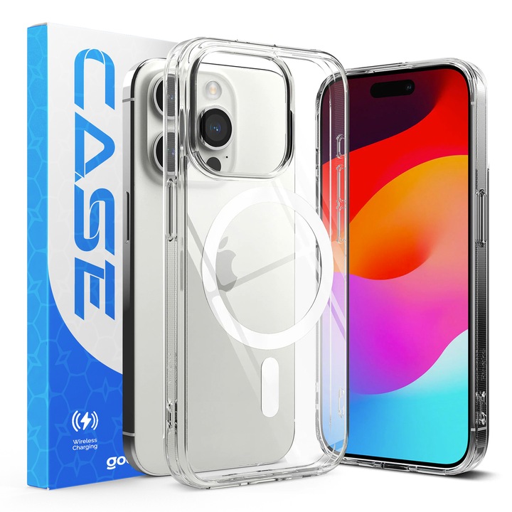 Husa de protectie MagSafe pentru iPhone 13 Pro, Transparenta, Antisoc, Anti alunecare, Protectie extra colturi, Protectie camera, Rezistenta la impact, Slim 1, 5mm, Colturi intarite, Camera protection