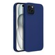 iPhone 15 Plus kompatibilis szilikon tok, telefon tok, hátlaptok, matt, kék, Matt case