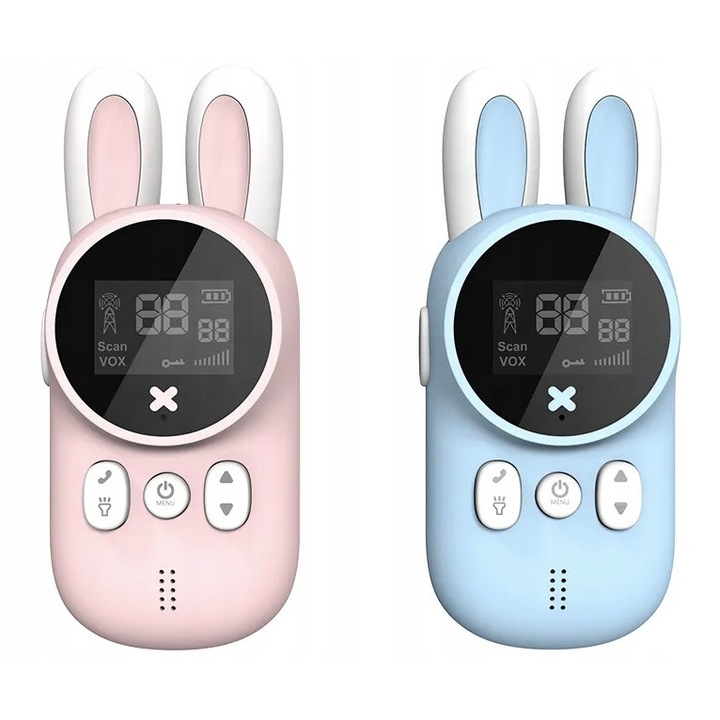 Set walkie talkie pentru copii, Walkie Talkie, Albastru/Roz