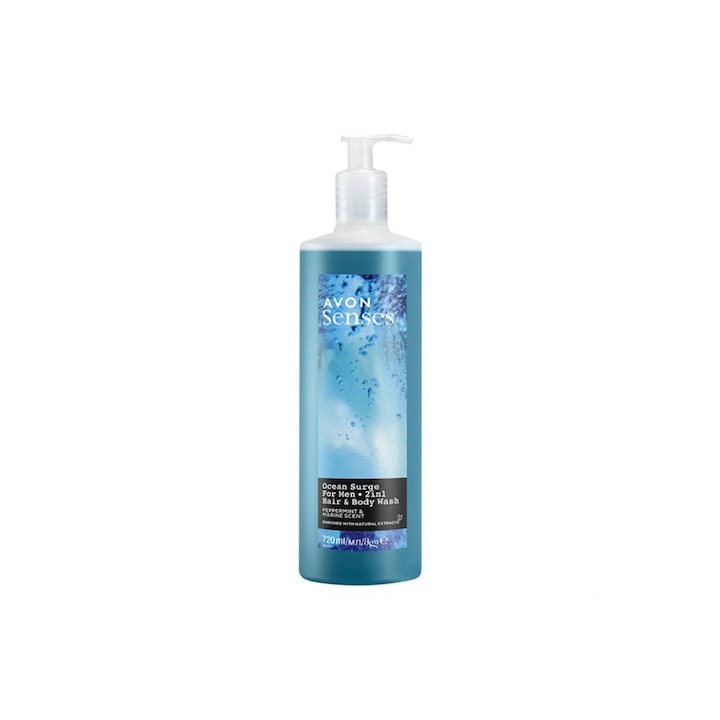 2 in 1 Gel de dus pentru par si corp Ocean Surge, 720ml, AVON