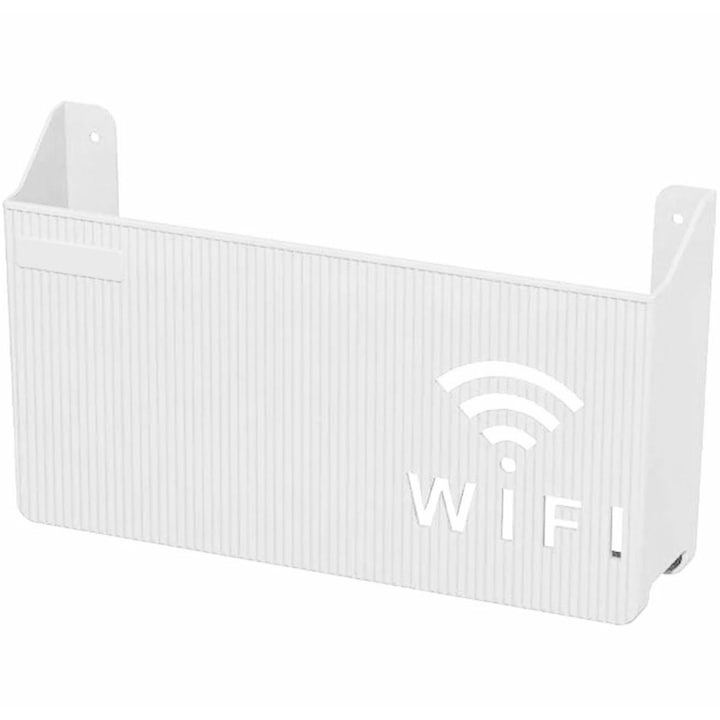Държач за WiFI рутер, Zola®, пластмаса, 24.8x14.6x5.8 см, бял