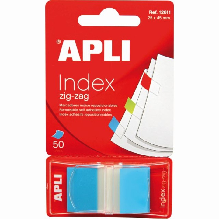 Index Apli, 25x45mm, 50file, albastru