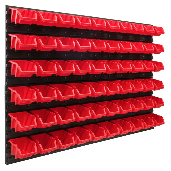 Organizator scule perete, pentru garaj si atelier, cutie organizator suruburi, cu suporturi, carlige si rafturi, organizator unelete 115x78 cm, SimpleThing