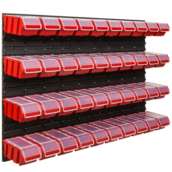 Organizator scule perete, pentru garaj si atelier, cutie organizator suruburi, cu suporturi, carlige si rafturi, organizator unelete 117x78 cm, SimpleThing