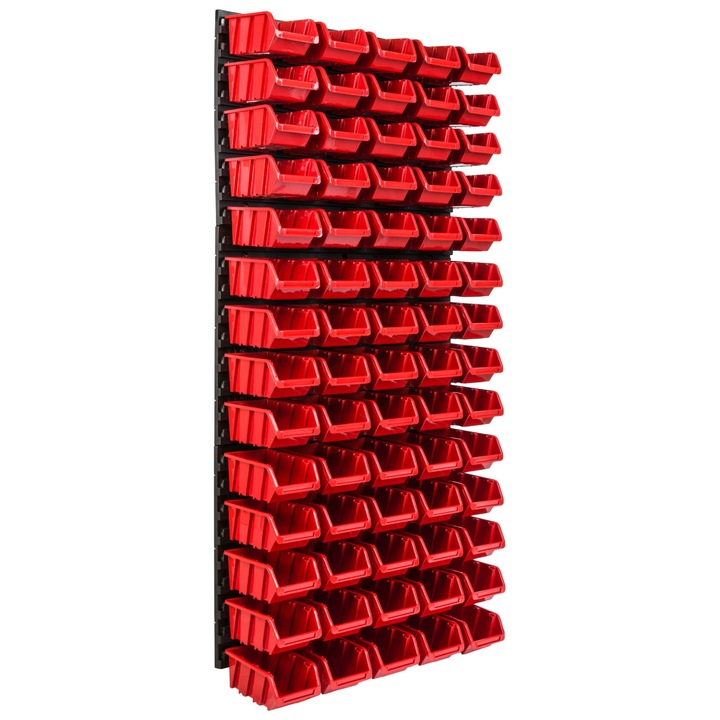 Organizator scule perete, pentru garaj si atelier, cutie organizator suruburi, cu suporturi, carlige si rafturi, organizator unelete 57x116 cm, SimpleThing