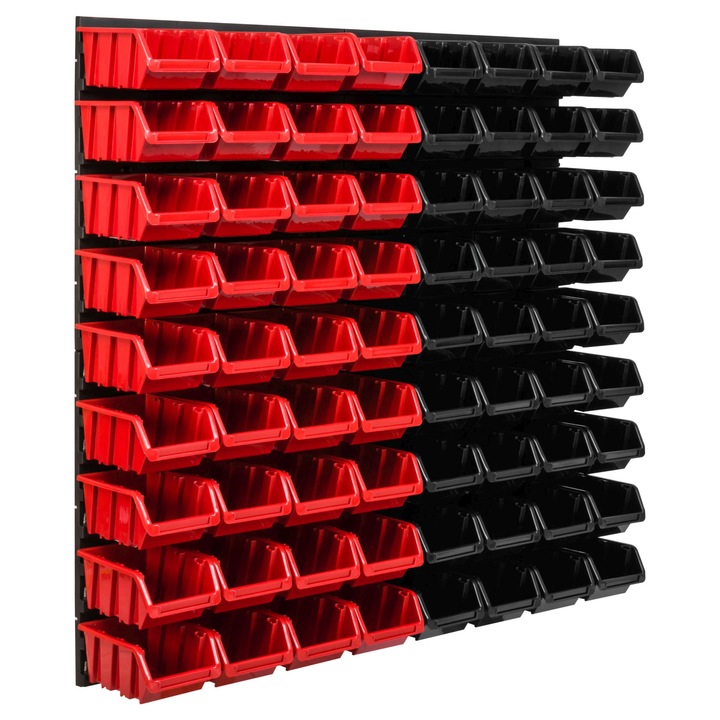 Organizator scule perete, pentru garaj si atelier, cutie organizator suruburi, cu suporturi, carlige si rafturi, organizator unelete 78x78 cm, SimpleThing