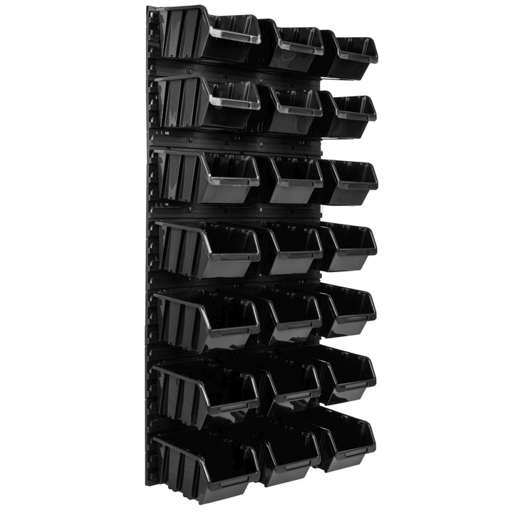 Organizator scule perete, pentru garaj si atelier, cutie organizator suruburi, cu suporturi, carlige si rafturi, organizator unelete 57x116 cm, SimpleThing