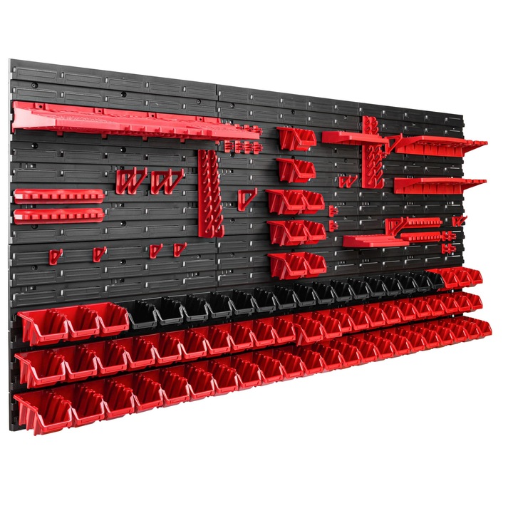 Szerszámrendező, SimpleThing, polipropilén, 172x78 cm, fekete/piros