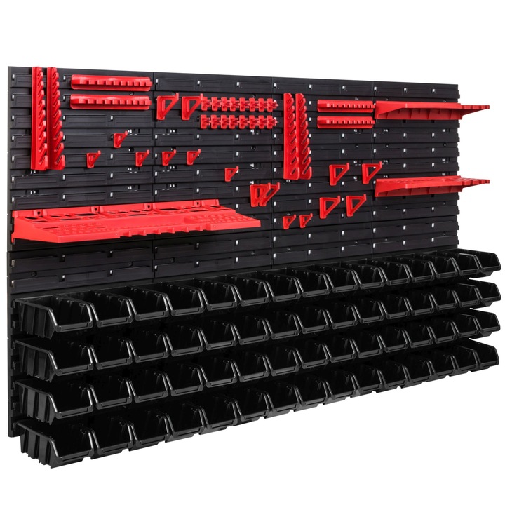 Szerszámrendező, SimpleThing, polipropilén, 156x78 cm, fekete/piros