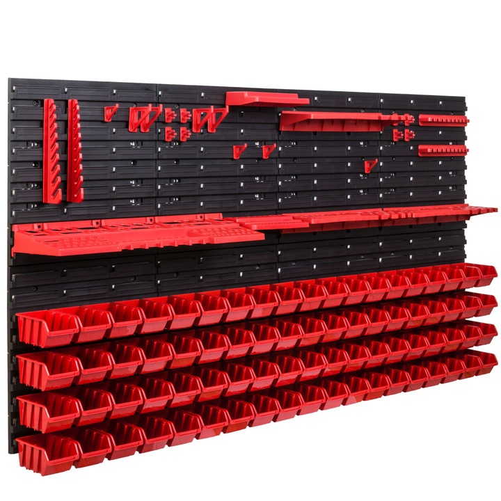 Szerszámrendező, SimpleThing, 156x78 cm, Fekete/Piros