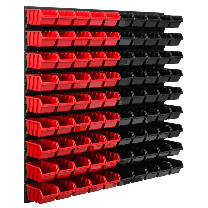 Organizator scule perete, pentru garaj si atelier, cutie organizator suruburi, cu suporturi, carlige si rafturi, organizator unelete 78x78 cm, SimpleThing