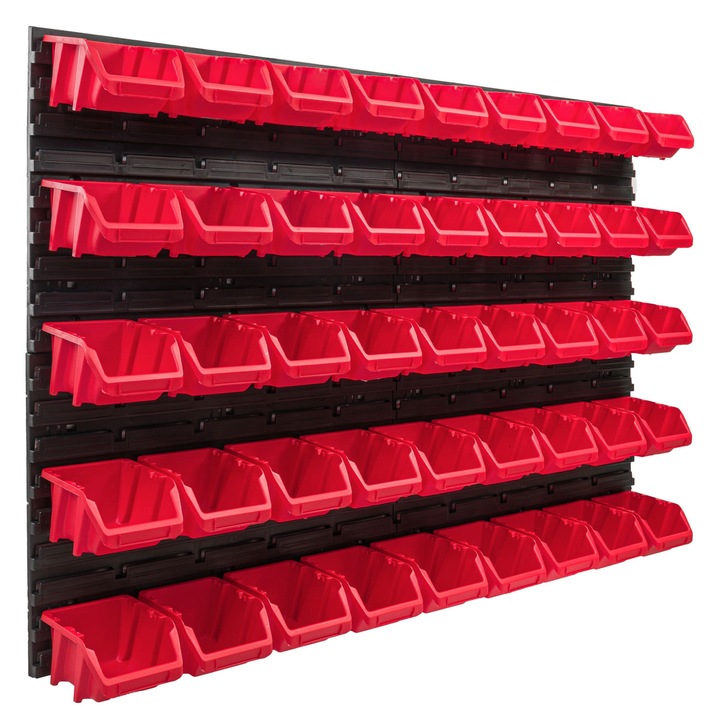 Organizator scule perete, pentru garaj si atelier, cutie organizator suruburi, cu suporturi, carlige si rafturi, organizator unelete 115x78 cm, SimpleThing