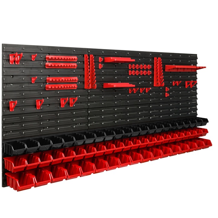 Szerszámrendező, SimpleThing, polipropilén, 172x78 cm, fekete/piros