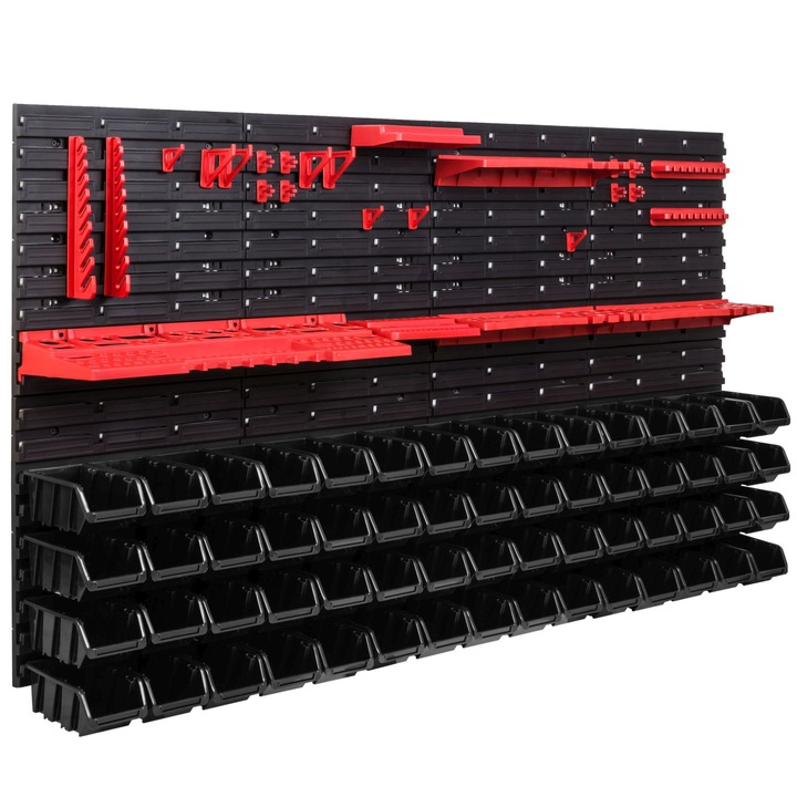 Szerszámrendező, SimpleThing, polipropilén, 156x78 cm, fekete/piros