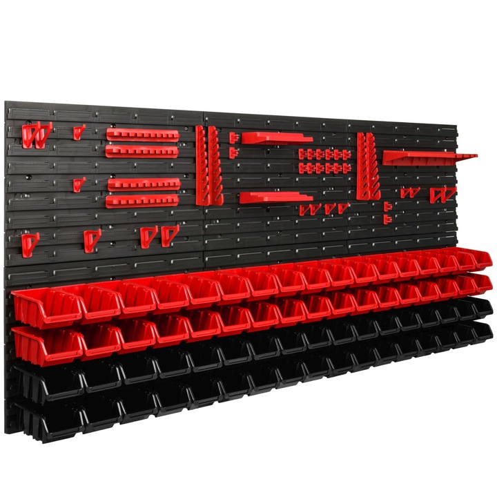 Szerszámrendező, SimpleThing, polipropilén, 172x78 cm, fekete/piros