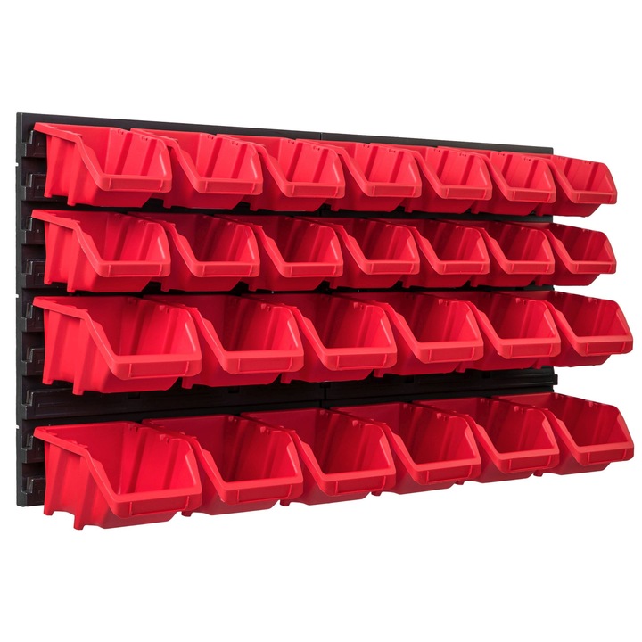 Organizator scule perete, pentru garaj si atelier, cutie organizator suruburi, cu suporturi, carlige si rafturi, organizator unelete 78x39 cm, SimpleThing