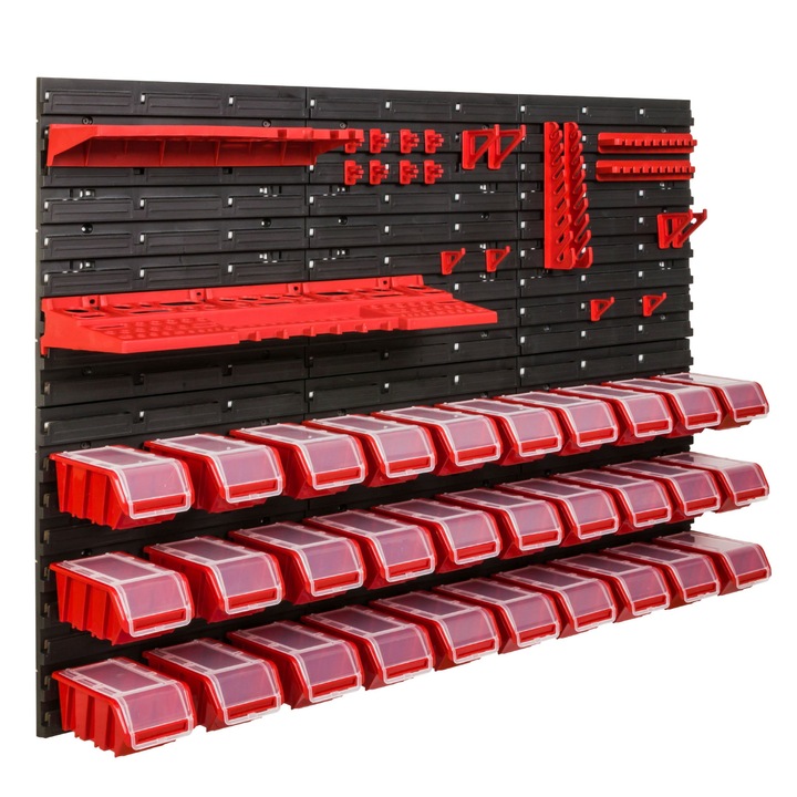 Szerszámrendező, SimpleThing, polipropilén, 117x78 cm, fekete/piros