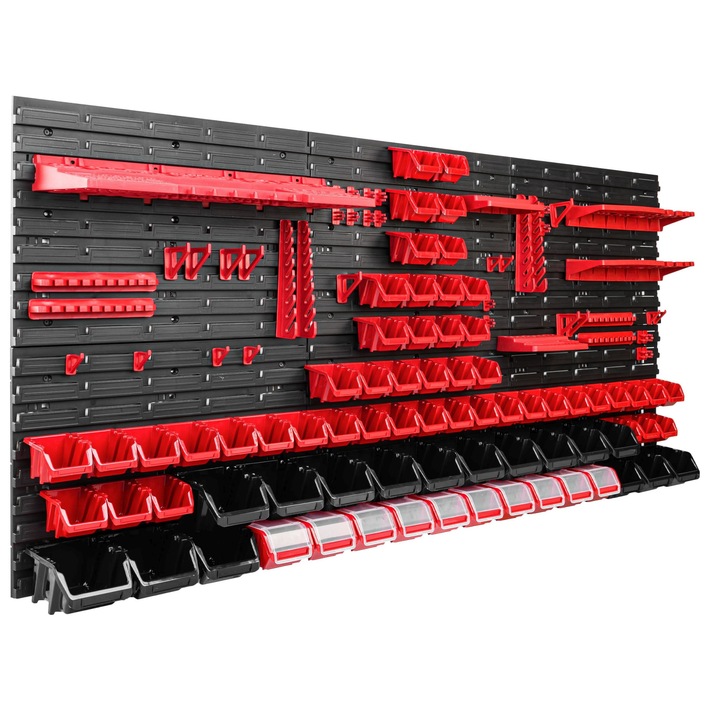 Szerszámrendező, SimpleThing, polipropilén, 172x78 cm, fekete/piros