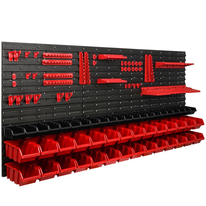 Szerszámrendező, SimpleThing, polipropilén, 172x78 cm, fekete/piros