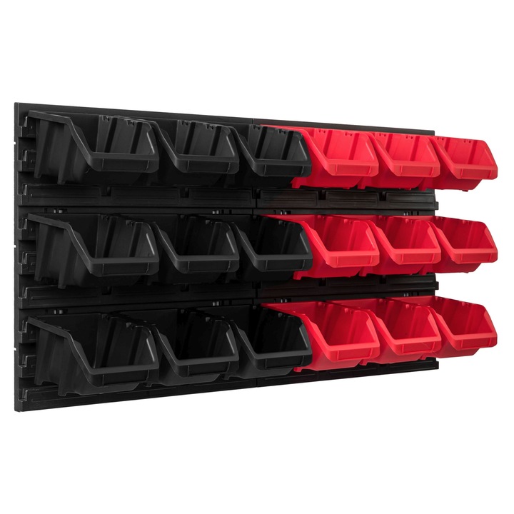 Organizator scule perete, pentru garaj si atelier, cutie organizator suruburi, cu suporturi, carlige si rafturi, organizator unelete 78x39 cm, SimpleThing