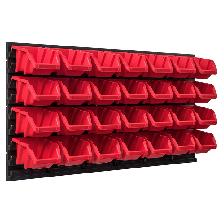 Organizator scule perete, pentru garaj si atelier, cutie organizator suruburi, cu suporturi, carlige si rafturi, organizator unelete 78x39 cm, SimpleThing