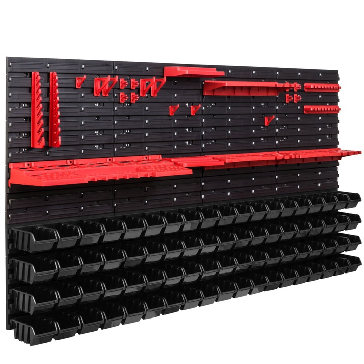 Szerszámrendező, SimpleThing, 156 x 78 cm, Fekete/Piros