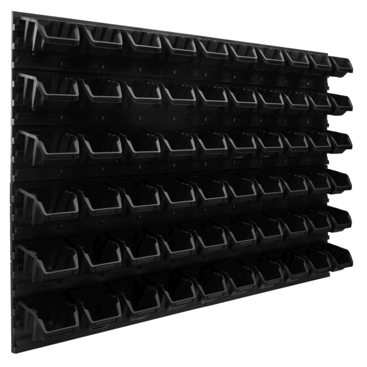 Organizator scule perete, pentru garaj si atelier, cutie organizator suruburi, cu suporturi, carlige si rafturi, organizator unelete 115x78 cm, SimpleThing