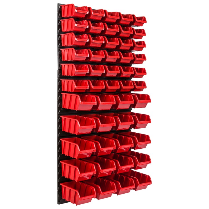 Organizator scule perete, pentru garaj si atelier, cutie organizator suruburi, cu suporturi, carlige si rafturi, organizator unelete 57x116 cm, SimpleThing