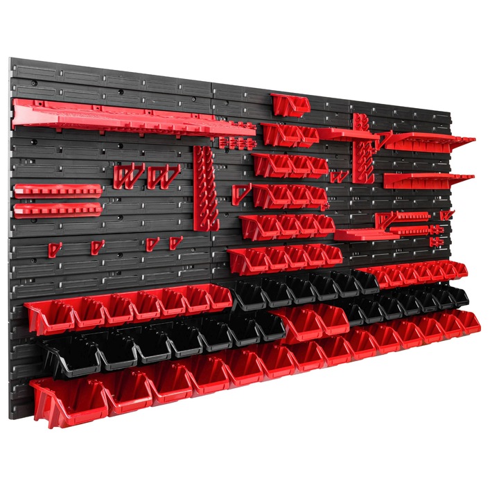 Szerszámtároló panel, SimpleThing, Rekesszel, piros/fekete