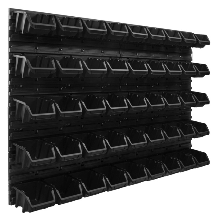 Organizator scule perete, pentru garaj si atelier, cutie organizator suruburi, cu suporturi, carlige si rafturi, organizator unelete 115x78 cm, SimpleThing