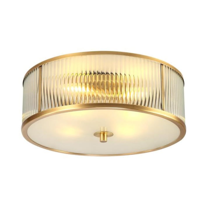 Plafoniera AL, Ionic, Metal/Sticla, 6xE27, 60 cm, Alama/Transparent