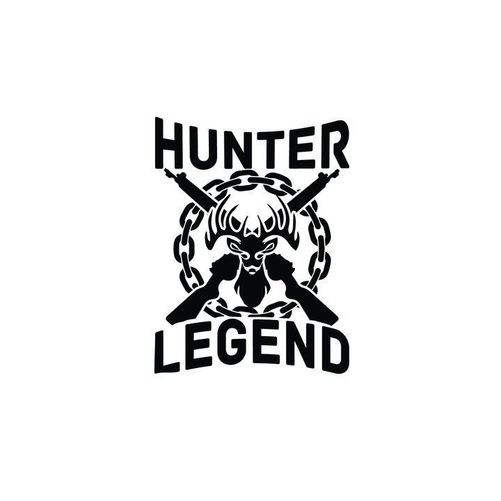 Stickere Auto, pentru Vanatori, model 3, Negru, 25 cm x 19 cm