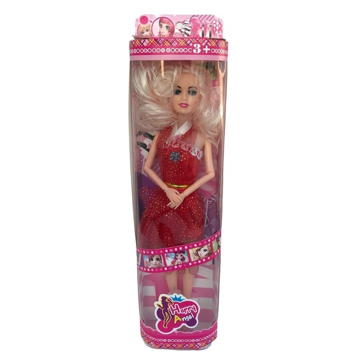 Papusa din plastic, 9x33cm, multicolor, M1