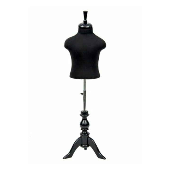 Manechin croitorie copil cu picior lemn trepied varsta 2 - 4 ani negru