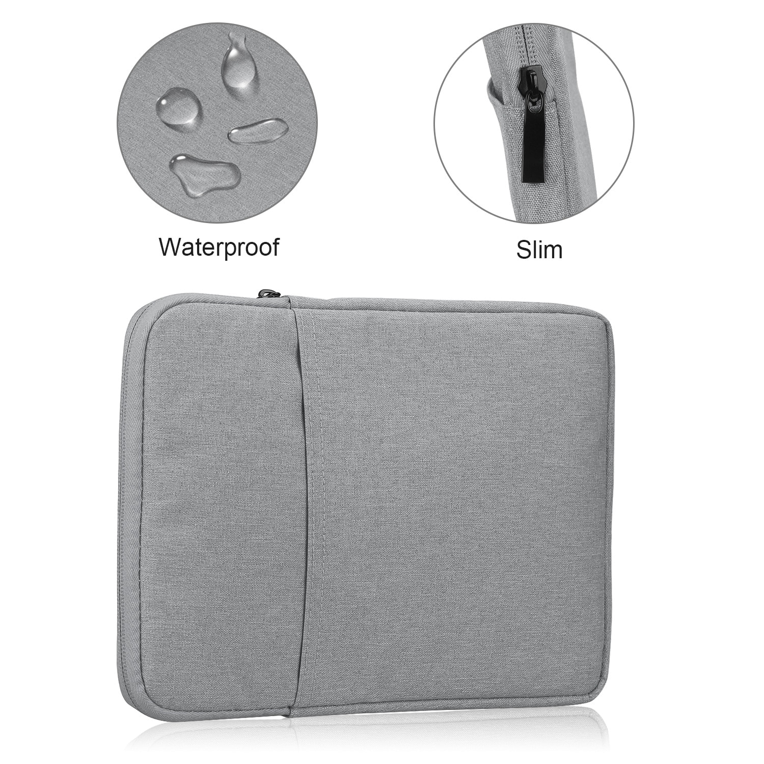 Husa universala tableta 7.5-10inch tip mapa, Impermeabila cu interior din microfibra, Sigloo, Grey