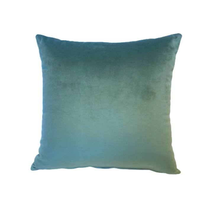 Set 2 Perne Decorative Tex, bleo pudrat, catifea 45x45cm