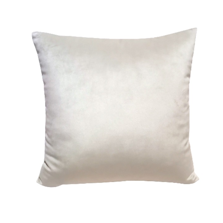 Set 2 Perne Decorative Tex, crem, catifea 45x45cm