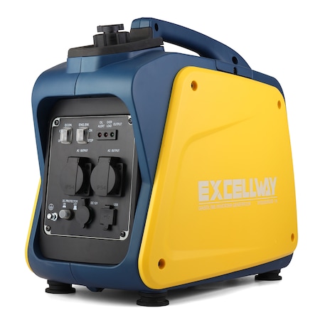 Generator cu motor diesel, Excellway, regulator de tensiune 2200 W, 6, 4 ore de functionare continua, galben