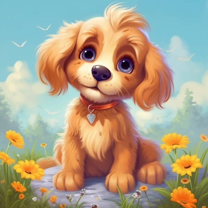 Broderie cu diamante, Moments, Friend Dog, 14+, 35x35 cm, Multicolor