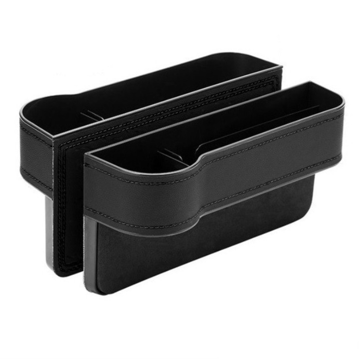 Organizatoare auto intre scaune, negru cu cusatura neagra, set 2 bucati, stanga si dreapta, marca AVR®
