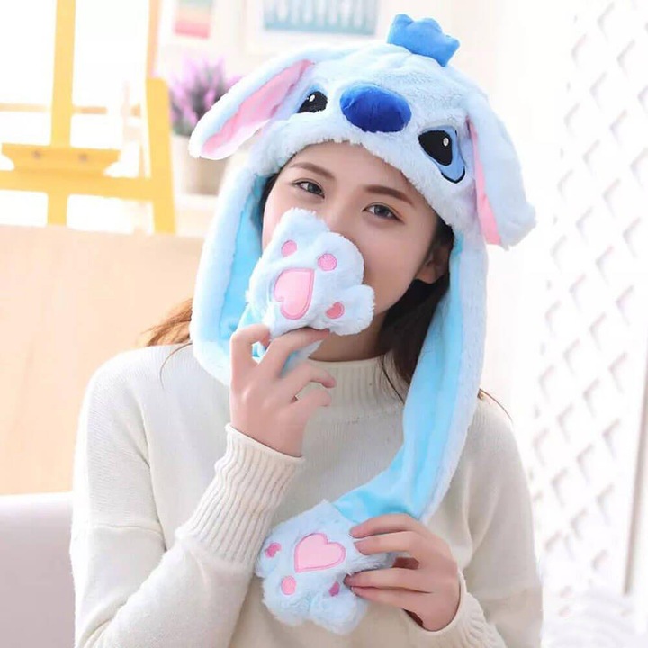 Плюшена Шапка с Ушички, Стич, синя