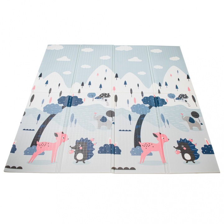 Образователен килим от XPE пяна, сгъваем с две страни 177 x 158см Forest / Street