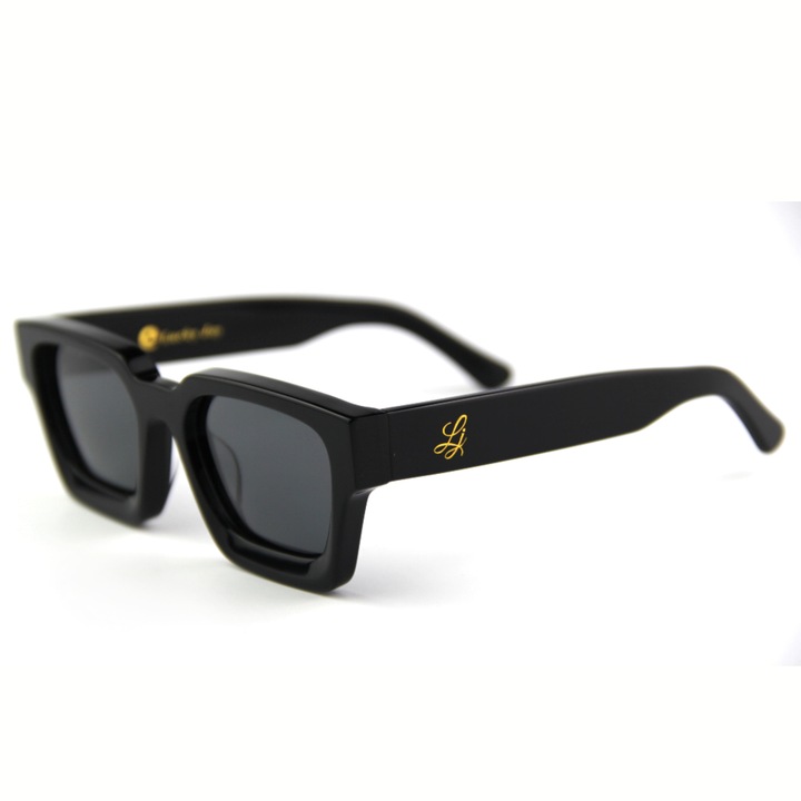 Ochelari de soare Lucky Joy cu lentile polarizate TAC, protectie UV 400, model unisex Retro, material premium din Acetat, culoare negru, ideali si pentru condus