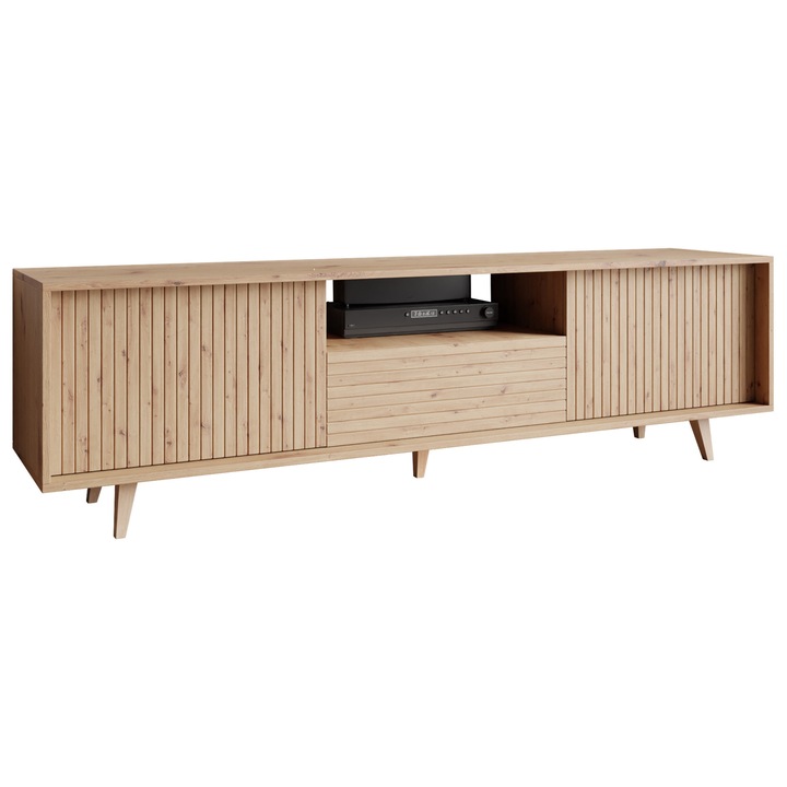 Comoda TV Trikso 2K1SZ, MIRJAN24, stejar artisan, 152x52x40 cm
